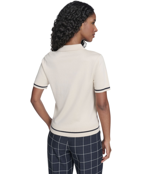 Женский свитер-поло Tommy Hilfiger с коротким рукавом 1160789502 (Бежевый XS)