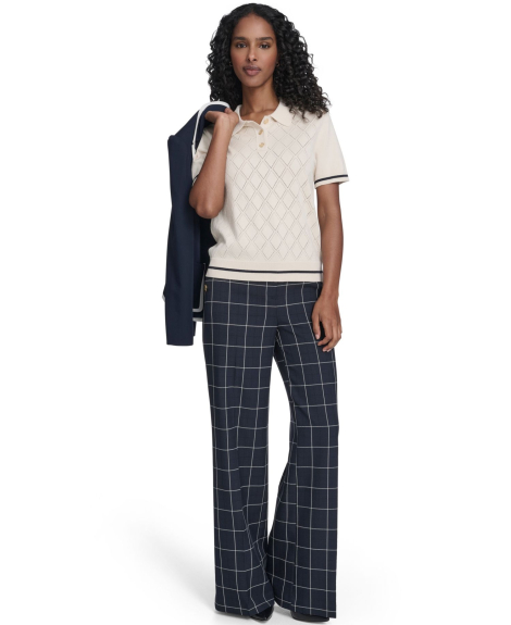 Женский свитер-поло Tommy Hilfiger с коротким рукавом 1160789502 (Бежевый XS)