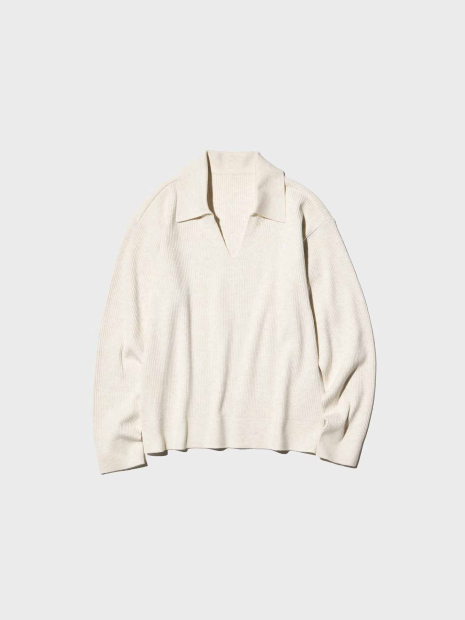 Светр в рубчик UNIQLO 1160844862 (Молочний L)