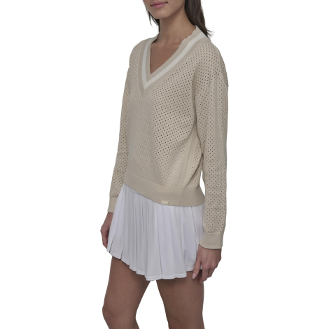 Женский свитер DKNY с перфорацией 1161428747 (Бежевый XL)