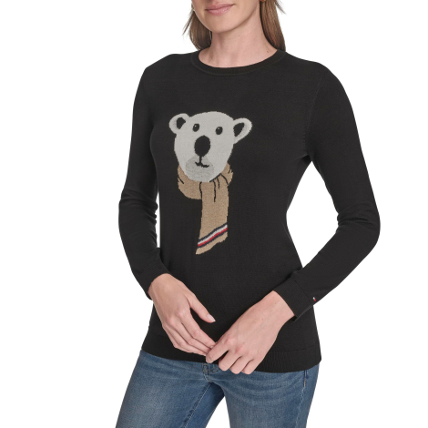 Женский свитер Tommy Hilfiger с рисунком 1161477549 (Черный L)