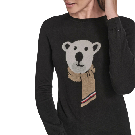 Женский свитер Tommy Hilfiger с рисунком 1161477549 (Черный L)