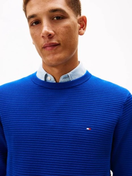 Чоловічий текстурний светр Tommy Hilfiger 1161771538 (Синій XXL)