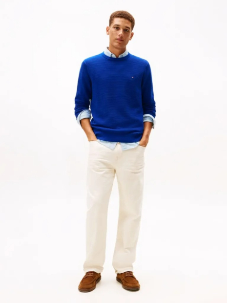 Чоловічий текстурний светр Tommy Hilfiger 1161771538 (Синій XXL)