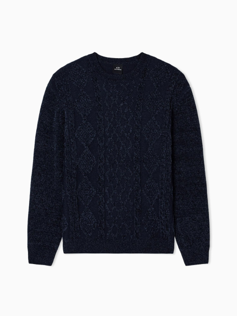 Мужской вязаный свитер Armani Exchange 1161850283 (Синий XXL)