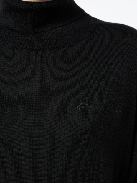 Жіночий светр із натуральної вовни Armani Exchange з високою горловиною 1161851542 (Чорний XS)