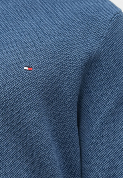 Мужской текстурный свитер Tommy Hilfiger 1161906047 (Синий XL)