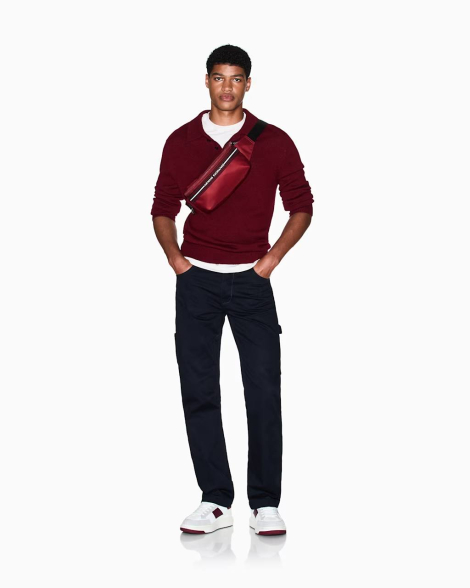 Мужской свитер-поло Armani Exchange из шерстяной смеси 1162186188 (Бордовый XXL)