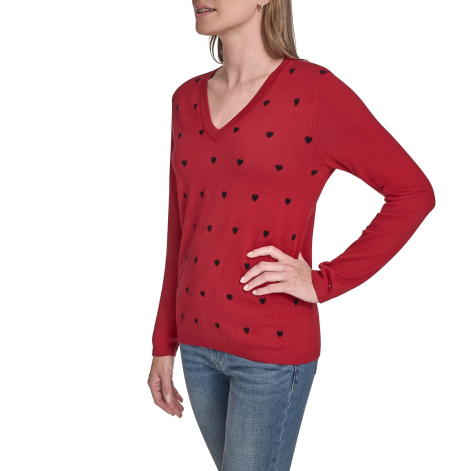 Женский свитер Tommy Hilfiger с узором 1162459609 (Красный S)