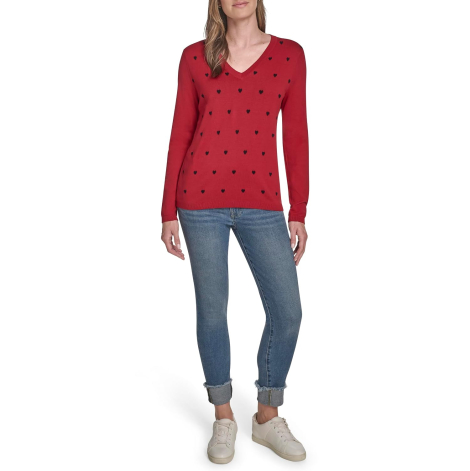 Женский свитер Tommy Hilfiger с узором 1162459609 (Красный S)