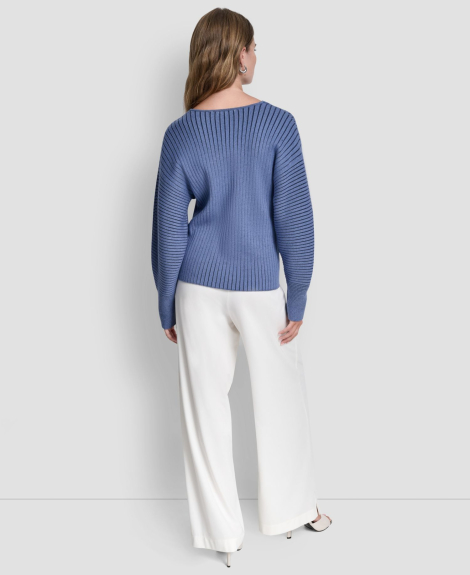 Женский вязаный свитер DKNY 1162578949 (Синий XL)