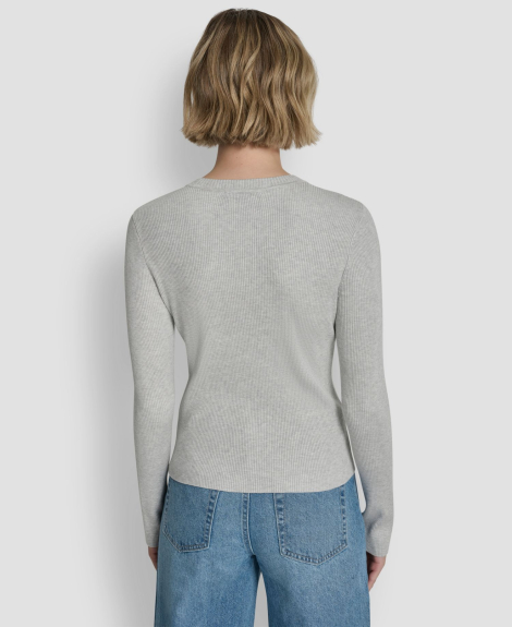Женский свитер DKNY с логотипом на рукавах 1162649685 (Серый XS)