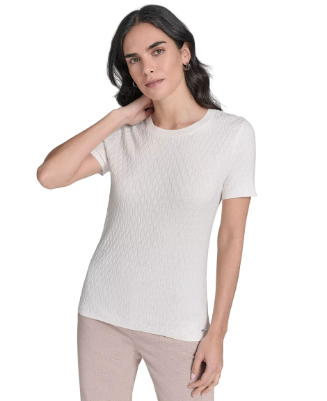 Женский свитер Calvin Klein с короткими рукавами 1162914441 (Белый L)
