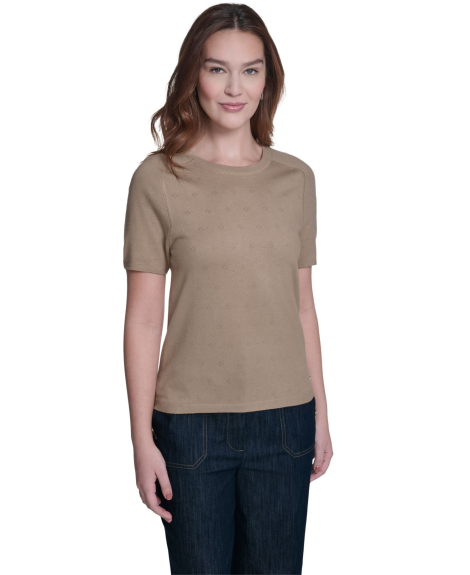 Женский свитер Tommy Hilfiger с коротким рукавом 1163056196 (Бежевый L)