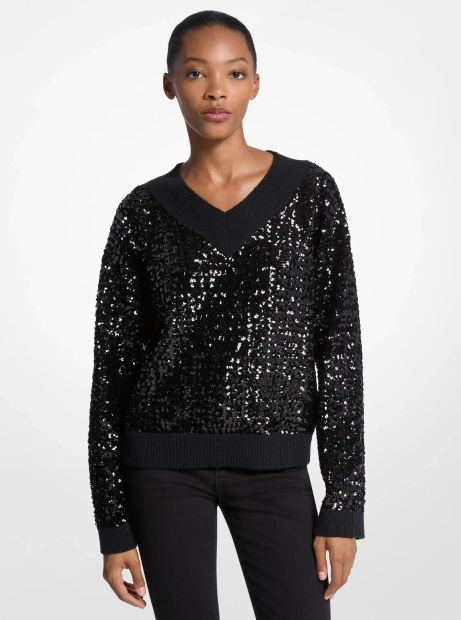 Жіночий светр Michael Kors з паєтками 1163087290 (Чорний XL)