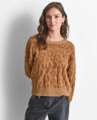 Женский свитер DKNY с анималистичным дизайном 1159839028 (Коричневый XL)