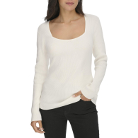Женский свитер Calvin Klein в рубчик 1159839258 (Молочный L)