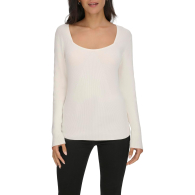 Женский свитер Calvin Klein в рубчик 1159839258 (Молочный L)