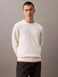 Мужской вязаный свитер Calvin Klein 1159839531 (Молочный XXL)