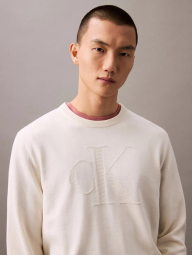 Мужской вязаный свитер Calvin Klein 1159839531 (Молочный XXL)