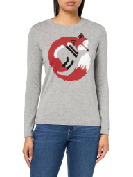 Женский свитер Tommy Hilfiger с рисунком 1159839604 (Серый M)