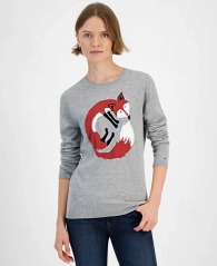 Женский свитер Tommy Hilfiger с рисунком 1159839604 (Серый M)