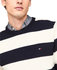 Мужской текстурный свитер Tommy Hilfiger 1159840337 (Черный/Молочный XXL)