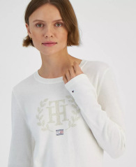 Женский свитер со стразами Tommy Hilfiger джемпер 1159841453 (Молочный XXL)