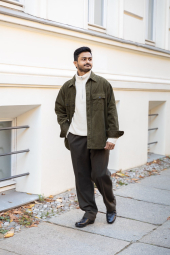 Вязаный свитер с полумолнией UNIQLO из пряжи Soufflé 1159842811 (Бежевый 3XL)
