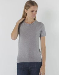 Стильный женский свитер Tommy Hilfiger с коротким рукавом 1159843283 (Серый XS)