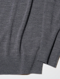 Вязаный свитер UNIQLO из мериносовой шерсти 1159844138 (Серый S)