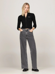 Жіночий трикотажний светр на блискавці Tommy Hilfiger 1159844536 (Чорний XL)