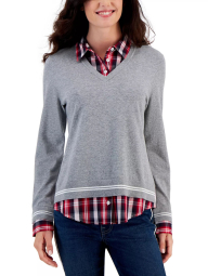 Женский свитер Tommy Hilfiger с воротником 1159846518 (Серый 2X)