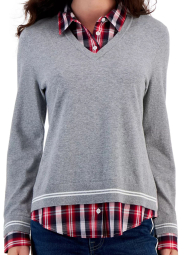Женский свитер Tommy Hilfiger с воротником 1159846497 (Серый 3X)