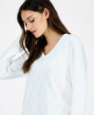 Жіночий светр Tommy Hilfiger зі стразами 1159846706 (Молочний XXL)