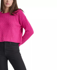 Жіночий в'язаний светр DKNY з металізованою ниткою 1159847296 (рожевий L)