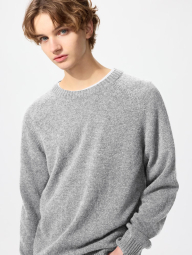 В'язаний светр UNIQLO із вовни 1159849546 (Сірий 3XL)