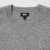 Вязаный свитер UNIQLO из шерсти 1159849985 (Серый XXL)