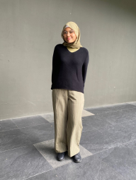 В'язаний светр UNIQLO з 3D-плетенням 1159850524 (Чорний XXL)