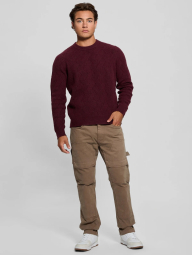 Чоловічий в'язаний светр GUESS 1159850966 (Бордовий XL)