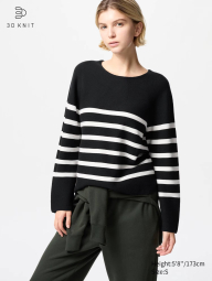 В'язаний светр UNIQLO з 3D-плетенням 1159851087 (Чорний S)