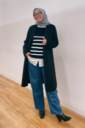 В'язаний светр UNIQLO з 3D-плетенням 1159851101 (Чорний XL)