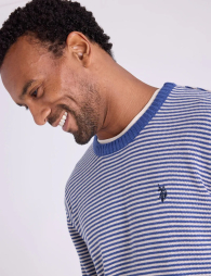 Мужской свитер U.S. Polo Assn с логотипом 1159851523 (Синий/Серый XL)