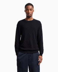 Мужской жаккардовый свитер Armani Exchange с логотипом 1159851809 (Синий XL)