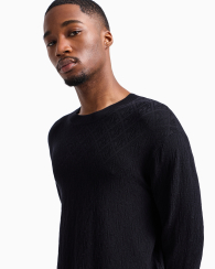 Мужской жаккардовый свитер Armani Exchange с логотипом 1159851809 (Синий XL)