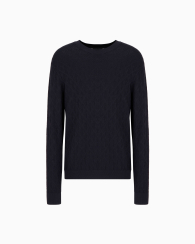 Мужской жаккардовый свитер Armani Exchange с логотипом 1159851809 (Синий XL)