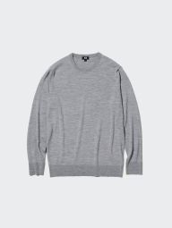 Вязаный свитер UNIQLO из шерсти 1159851975 (Серый 3XL)
