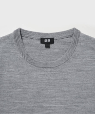 Вязаный свитер UNIQLO из шерсти 1159851975 (Серый 3XL)