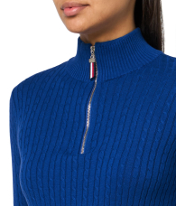 Женский свитер Tommy Hilfiger на полумолнии 1159852376 (Синий M)