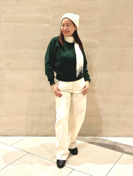 В'язаний светр UNIQLO з гладкої бавовни 1159854973 (Зелений XXL)